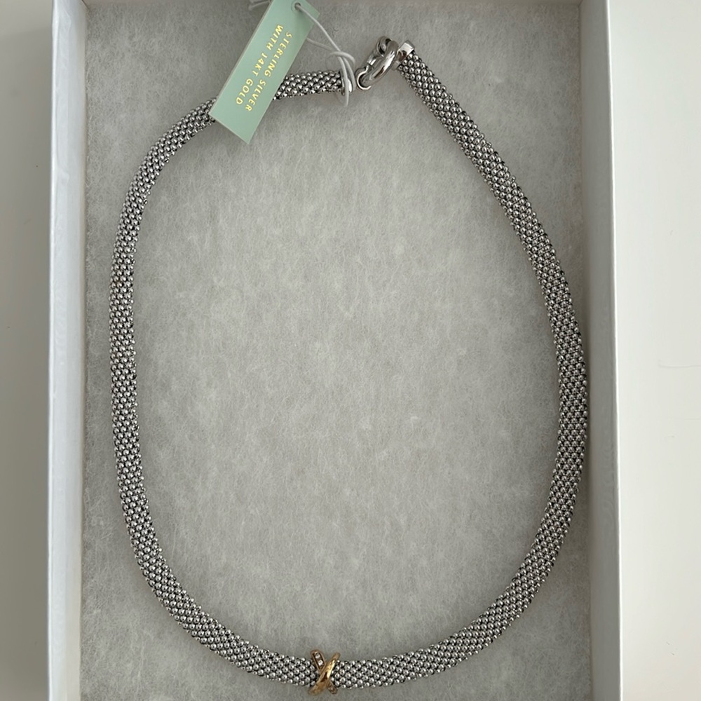 Sterling Silver necklace with 14kt gold charm